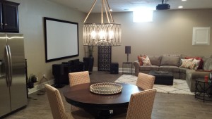 Basement Media Room and Dining Area Dublin Ohio