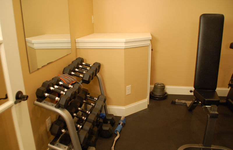 Basement workout and exercise room