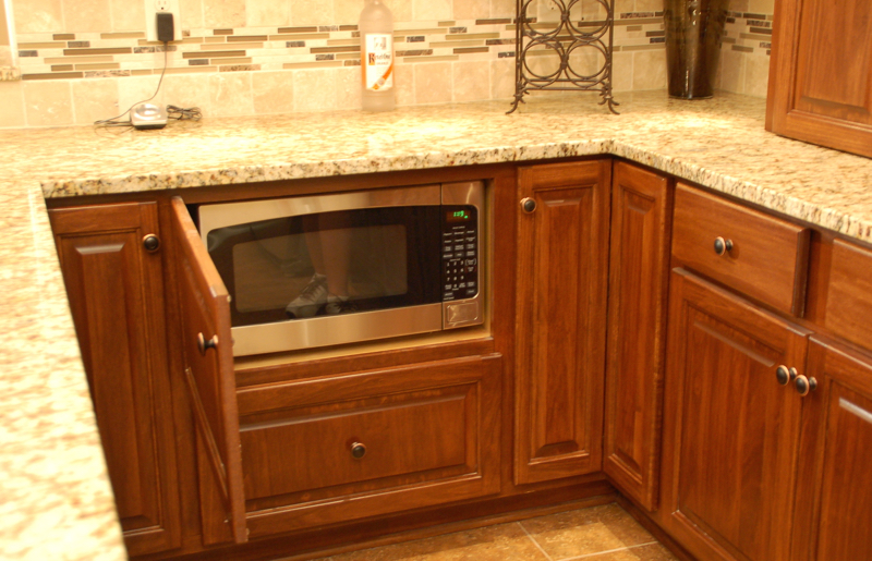 Basement Wet Bar Remodel - Hidden Microwave