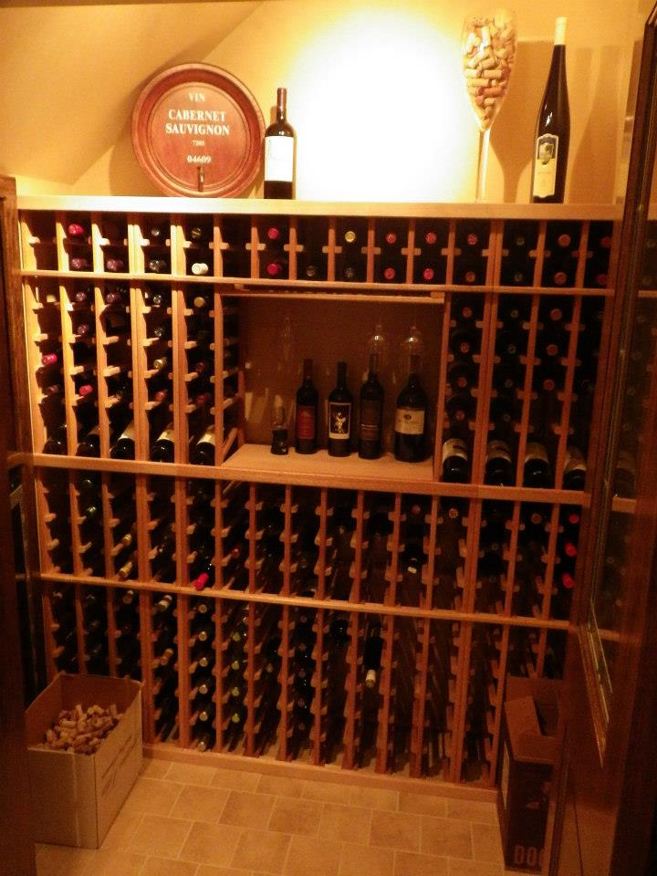 Custom wine storage with cooler built in