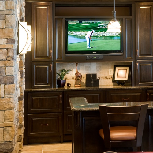 Basement Remodeling built in TV and wetbar storage LUXURY Basement Remodeling Columbus Dublin OH