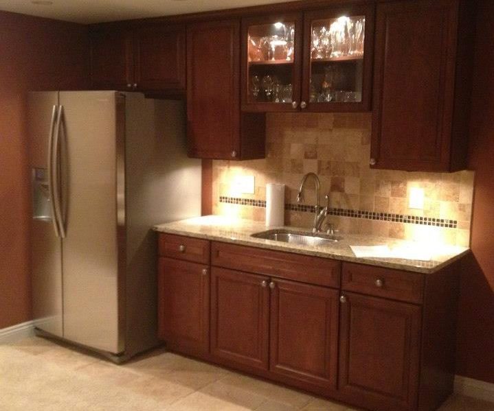 Basic wet bar in finished basement Columbus Ohio