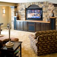 Large living room in finished basement