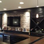 Basement Remodel with custom bar, pendant lights, keg, and cooler Basement Remodel with custom bar, pendant lights, keg, and cooler
