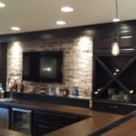 Basement Remodel with custom bar, pendant lights, keg, and cooler Basement Remodel with custom bar, pendant lights, keg, and cooler