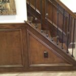 Stair railing with iron and wainscoting in finished basement columbus ohio Stair railing with iron and wainscoting in finished basement columbus ohio