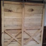 Basement renovation with Rustic sliding barn door Basement renovation with Rustic sliding barn door